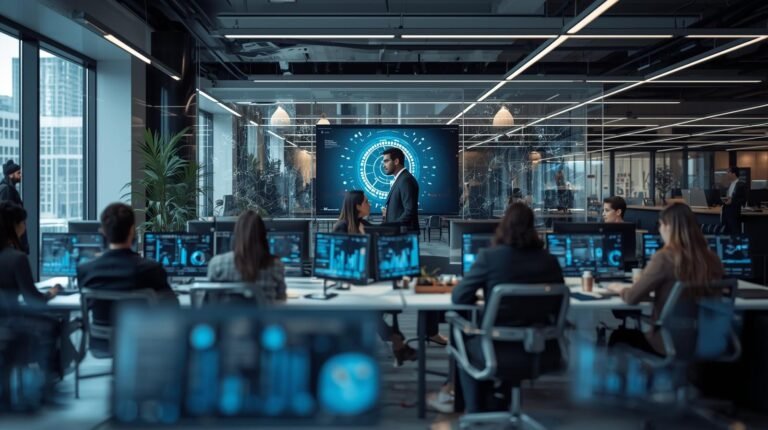 Modern workplace using Microsoft Copilot AI productivity tools