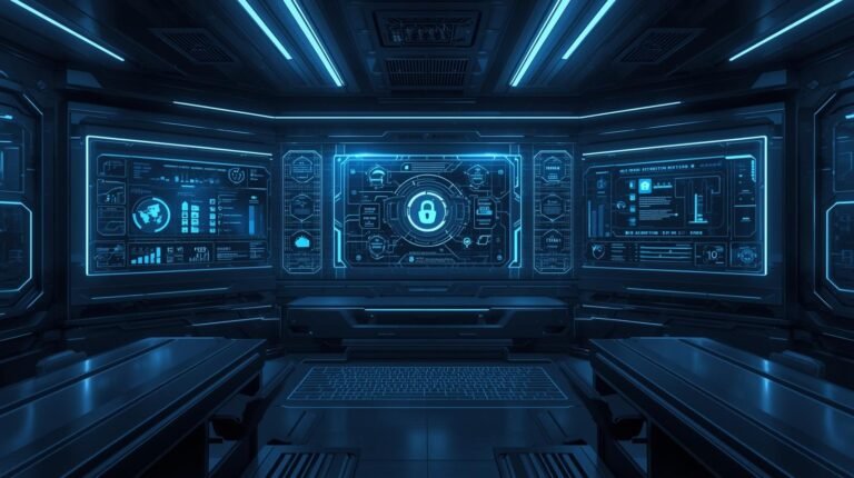 Modern cybersecurity systems protecting sensitive enterprise business data